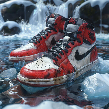 Photography product Jordan ice sneakers