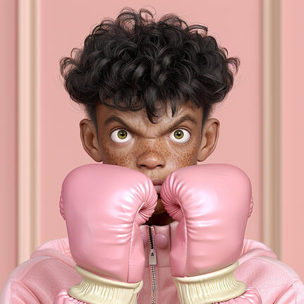 Young man boxing