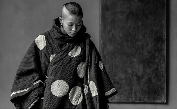 a woman high fashion editorial